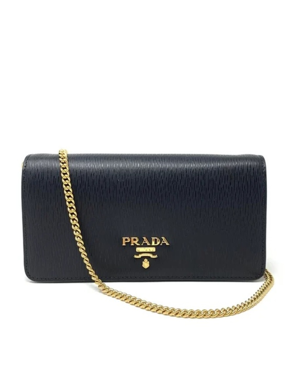 NWOT Prada Vitello Move Flap Wallet on Chain